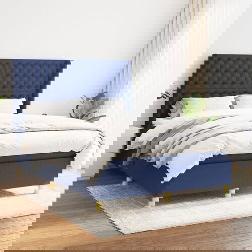 The Living Store Box spring postelja z vzmetnico modra 140x200 cm blago - Box Spring Postelja, (21513394) Slike