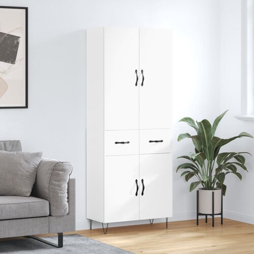  Visoka komoda bijela 69,5x34x180 cm konstruirano drvo Cijene