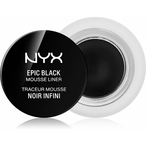 NYX Professional Makeup Epic Black Mousse Liner vodoodporno črtalo za oči odtenek 01 Black 3 ml