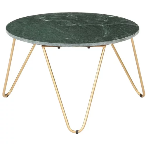  Klubska mizica zelena 65x65x42 cm kamen z marmorno teksturo