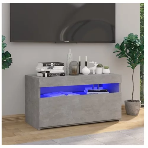  TV omarica z LED lučkami betonsko siva 75x35x40 cm