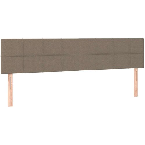  Krevet box spring s madracem LED smeđesivi 200x200 cm tkanina Slike