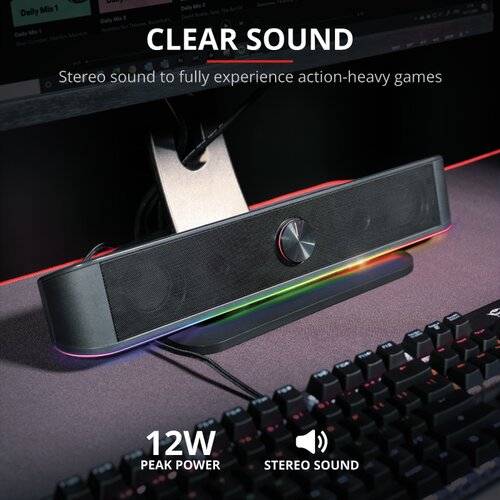 Trust GXT 619 RGB LED Soundbar Thorne, Stereo soundbar Illuminated, space-saving design Cijene