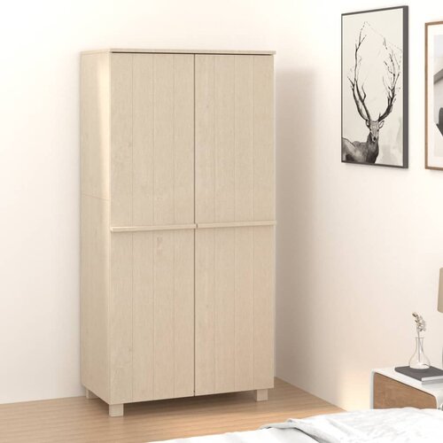 vidaXL garderobna omara hamar medeno rjava 89x50x180 cm trdna borovina Cene