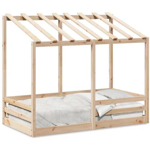 vidaXL Otroška postelja s streho 80x160 cm trdna borovina