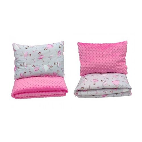  Dvostrani jorgan i jastuk 160X90 - ROZE BALERINA ( 7762 ) Slike