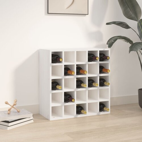 VidaXL Ormarić za vino bijeli 56 x 25 x 56 cm od masivne borovine Slike