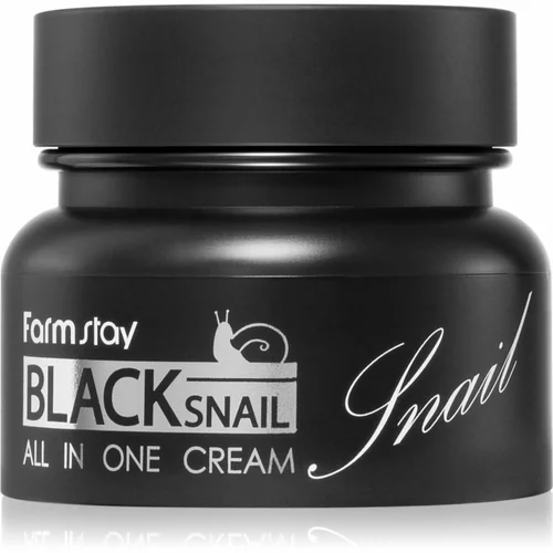 Farmstay Black Snail All-In One hranilna krema za obraz s polžjim ekstraktom 100 ml