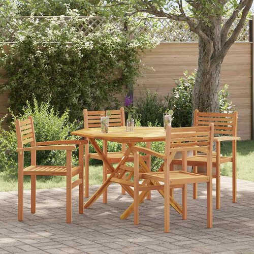  Stolica 4 pcs Smeđa 56 x 55 x 90.5 cm Čvrsto teak drvo Cene