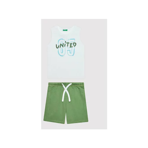 United Colors Of Benetton Komplet top in hlače 3096CK001 Bela Regular Fit