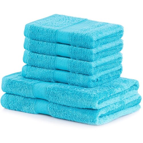 AmeliaHome Komplet 2 turkiznih kopalnih brisač in 4 brisač Bamby Turquoise Cene