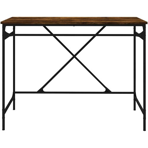  Radni stol boja dimljenog hrasta 100x50x75 cm drvo i željezo Slike
