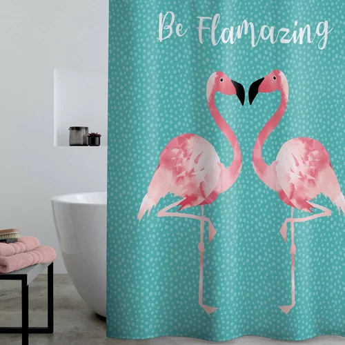 Catherine Lansfield Zavesa za tuširanje 180x180 cm Flamingo - Catherine Lansfield