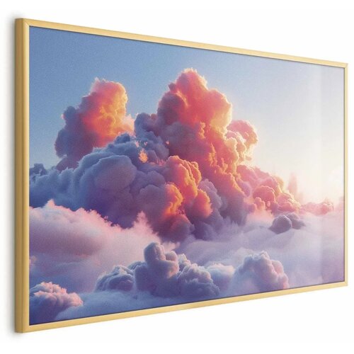  Plakat Dusk Spectacle: Clouds in Shades of Pink and Purple 90x60 Zlatni okvir Cene