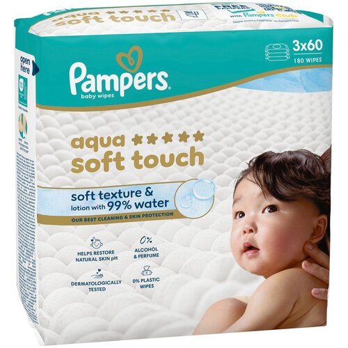 Pampers Aqua Soft Touch Vlažne maramice, 3x60 komada / XXL Cijene