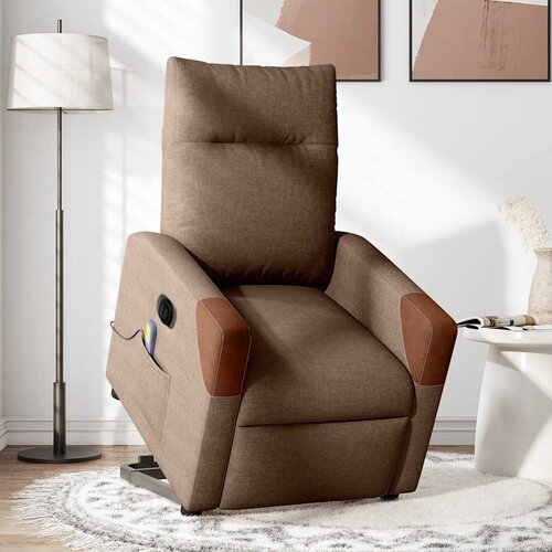 Maison Chic Električni masažni naslanjač - Relax naslanjač s funkcijo vstajanja rjav, (22062098) Cene