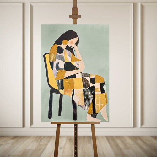 Styler Slika z ročno naslikanimi elementi 70x100 cm Penelope &amp;ndash; Slike