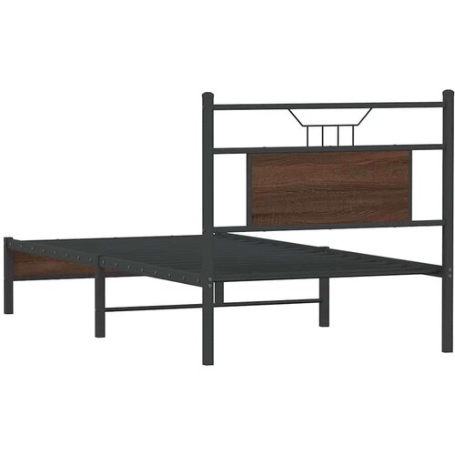 VidaXL Okvir kreveta bez madraca smeđa boja hrasta 75x190 cm drveni Slike