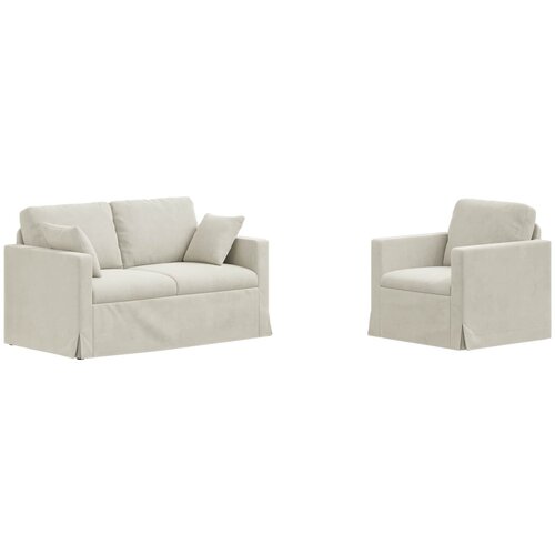 vidaXL Kavč 2 pcs krema, (5000145421) Cene