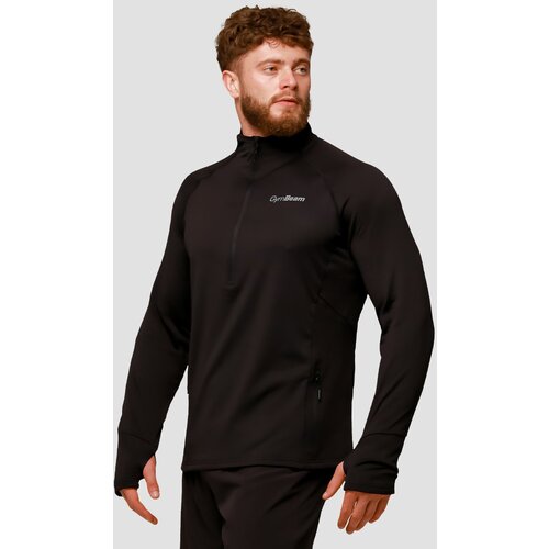 GymBeam Majica za trčanje Pulse 1/2 Zip Black Slike