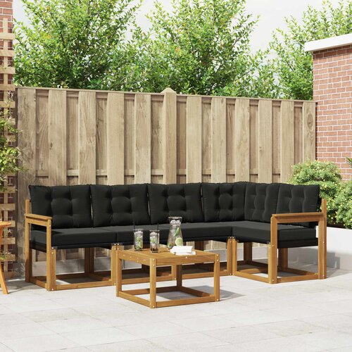  Set vanjskih sofa 6 kom. Prirodna i crna Cijene