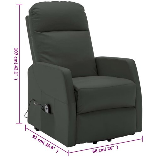  Fotelja na podizanje od umjetne kože antracit - Antracit 1 Slike