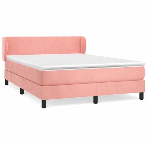 Maison Chic Box spring postelja - Vzmetna postelja z vzmetnico roza 140x190 cm žamet SL21410, (21880843) Cene