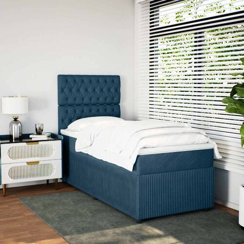 Box spring krevet s madracem tamnoplavi 100x200 cm bar&amp;scaron;unasti Slike