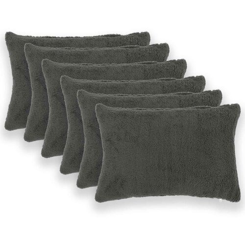  Presvlaka za jastuk 6 pcs HEERLEN Tamnosiva 30 x 50 cm Bouclé Cene