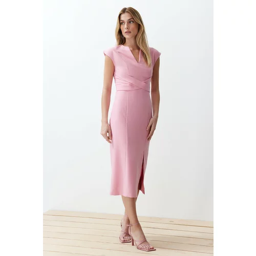 Trendyol Pink Woven Midi Dress