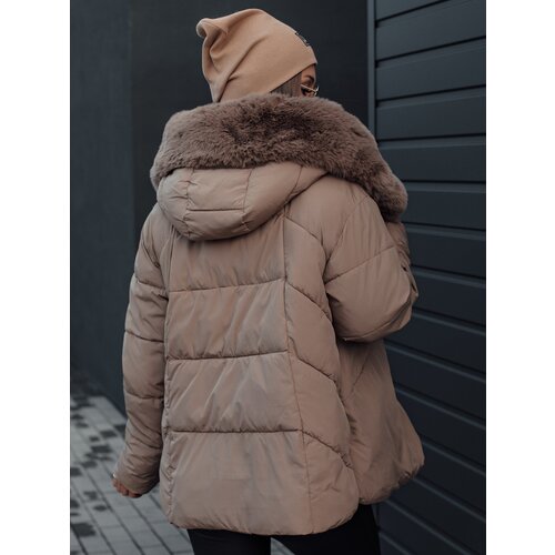 DStreet Women&amp;#039;s winter jacket LUNAVI quilted with fur beige Slike