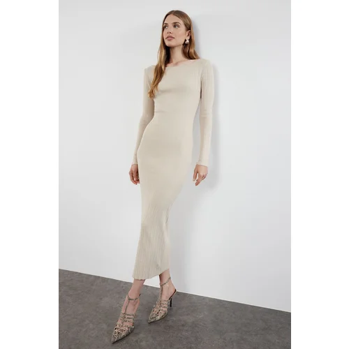 Trendyol Beige Maxi Knitwear Premium Quality Dress