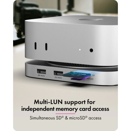 Icybox IB-DK100 USB-C priklopna postaja za Mac mini M4 Slike