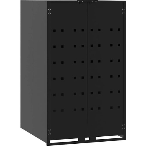 VidaXL Spremi&amp;scaron;te za 4 kante za otpad crno 276 x 79 x 117 cm čelično Slike