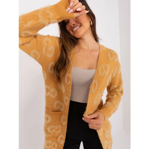 Fashion Hunters Camel women's cardigan with patterns