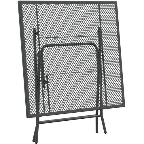  3-dijelni vrtni blagovaonski set ekspandirani metal antracit Antracitno siva Dužina stola 60 cm Slike