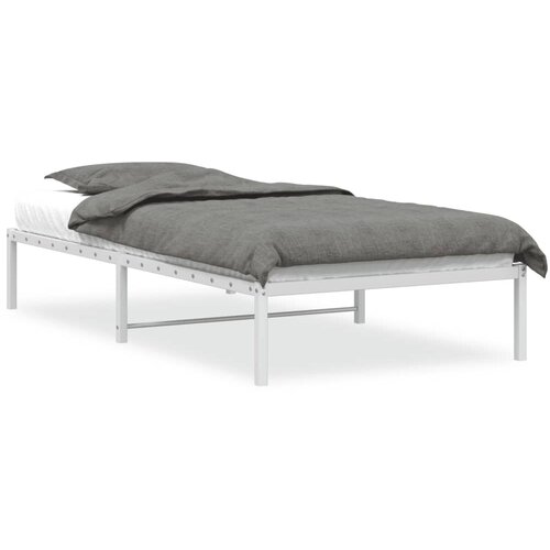 vidaXL Kovinski posteljni okvir bel 100x200 cm, (21007028) Cene
