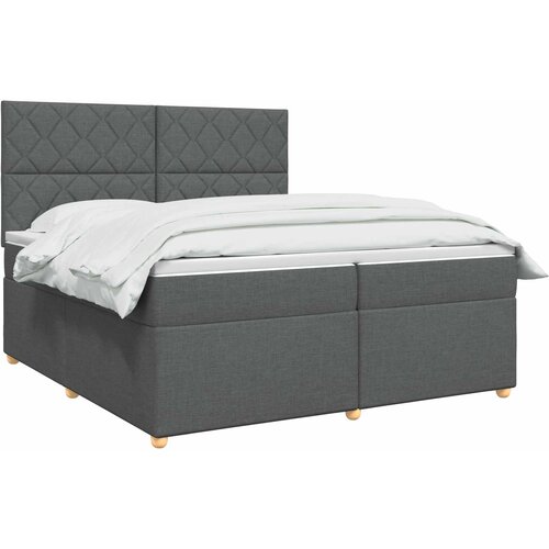  Boxspring krevet s madracem Tamnosiva 200 x 200 cm Tkanina Slike