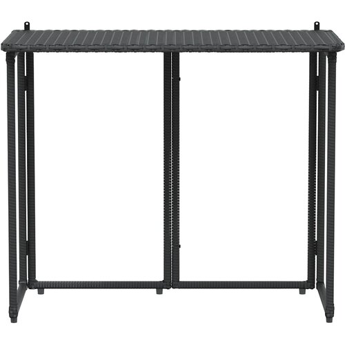  Sklopivi vrtni stol crni 90x51x75 cm poli ratan Slike