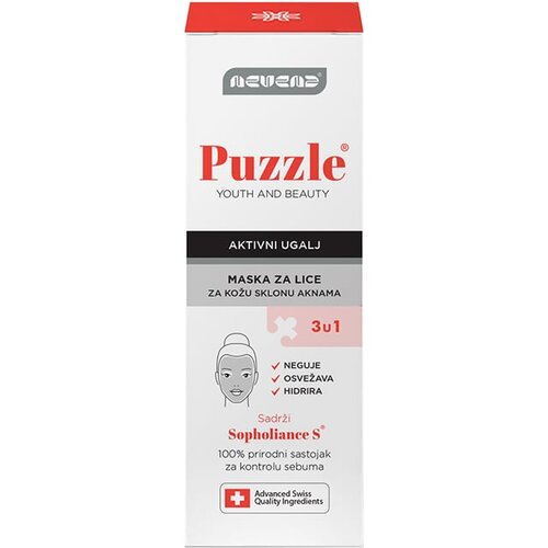 Nevena Puzzle maska za lice sa aktivnim ugljem 50ml Cene