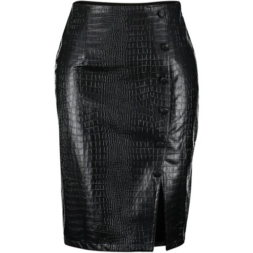 Trendyol Curve Plus Size Skirt - Black - Midi Slike
