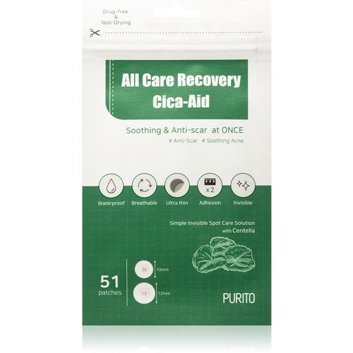 PURITO All Care Recovery Cica Aid flasteri za problematičnu kožu lica 51 kom Cijene