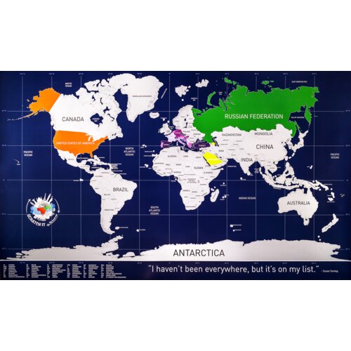 Bioera MY TRAVEL MAP Karta svijeta scratch My Travel Map plava Slike