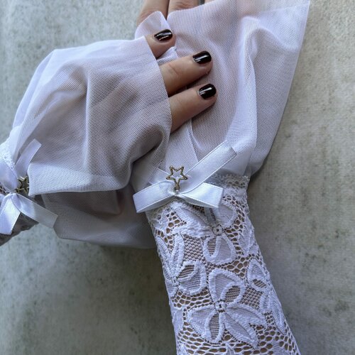 Epic Fantasy Shop Viktorijanske bele rukavice sa zvezdicom Slike