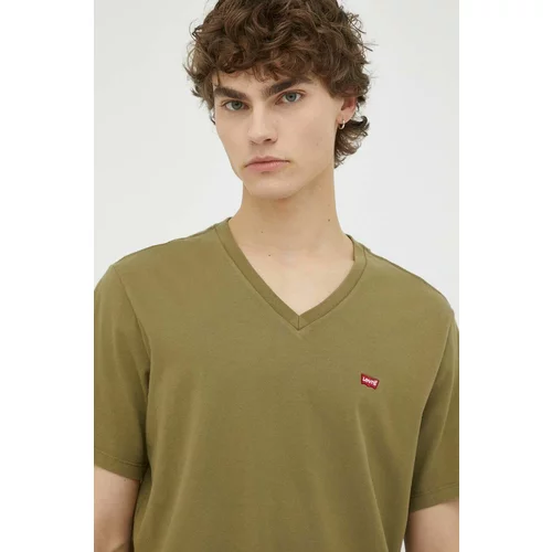 Levi's Pamučna majica boja: zelena, glatki model