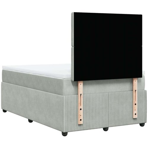 VidaXL Box spring krevet s madracem svjetlosivi 120x200 cm bar&amp;scaron;unasti Slike