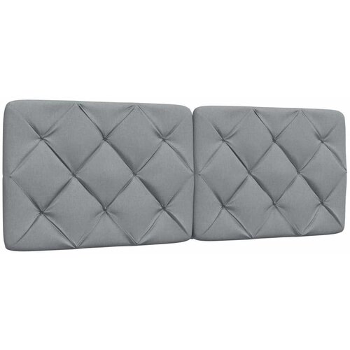 VidaXL Vzglavna stranica svetlo siva 140 cm blago Slike