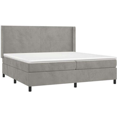  Box spring s madracem LED svjetlosivi 200x200 cm bar&amp;scaron;un Slike