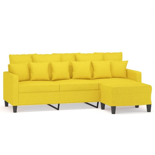 Maison Chic kavč - Sofa - Kanape trosed s stolčkom za noge rumen 180 cm blago, (21727838) Cene