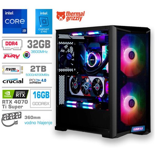 MEGA računalnik twr S10 i9-13900K/RTX4070Ti Super/32GB/2TB-4.0/1000W/Brez os/črn rgb, (21602693) Cene